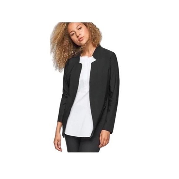 Athleta Black Stellar Open Blazer Travel Modern Minimal Size Small Tall - Picture 2 of 8